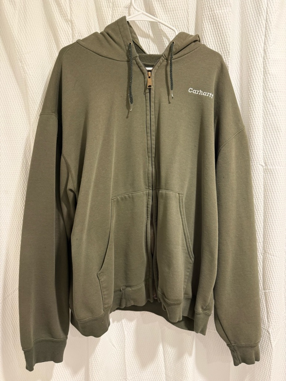 Men’s Carhartt Olive Green Zip-Up Hoodie